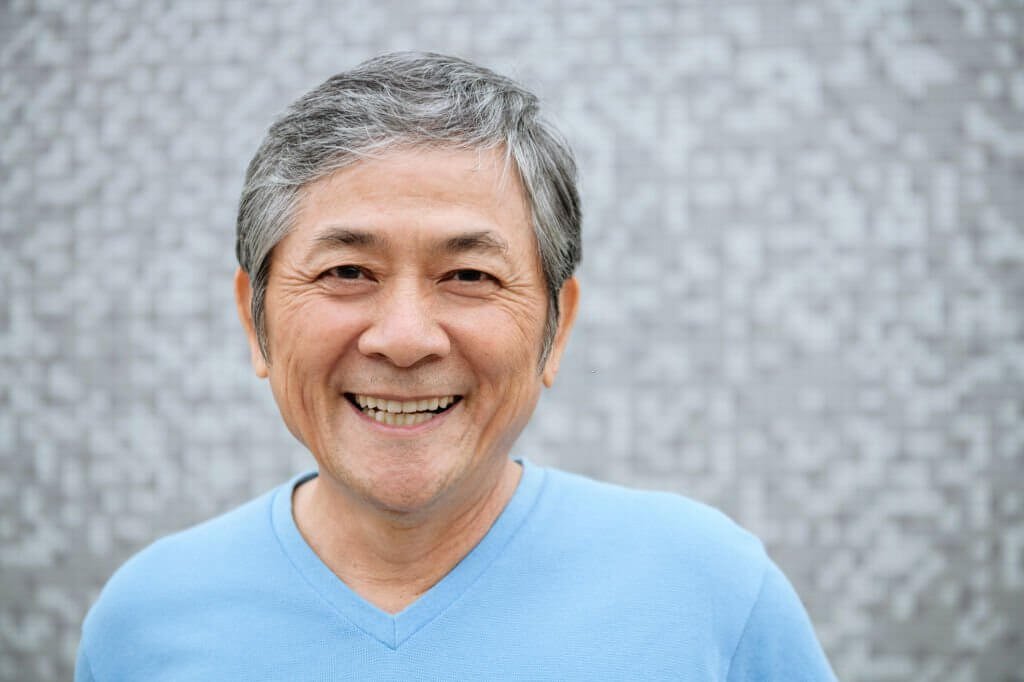 Side part with grey hair for men over 50