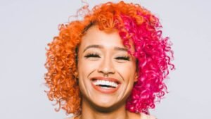 Pink-orange Hair Color: Difference In Color With And Without Bleach