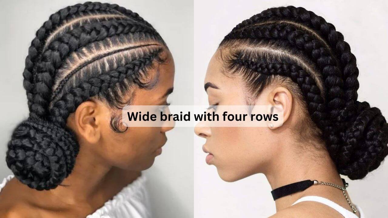 Wide braid with four rows
