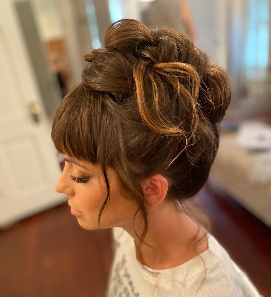 Updo with bangs
